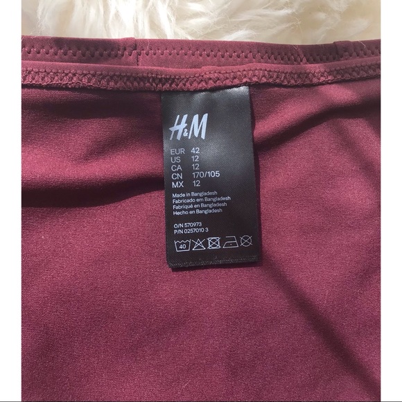 h&m maroon burgundy high waisted bikini bottoms 12 - Picture 5 of 5